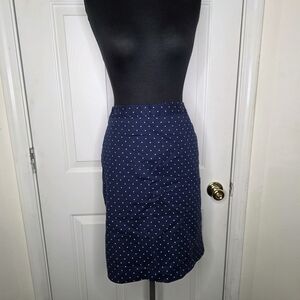 Navy Polka Dot Pencil Skirt - Women